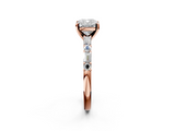 Rose gold Cushion Solitaire with Side Baguettes and Channel Set Band_51