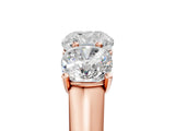 Rose gold Cushion Three-Stone Diamond Ring with Prong Setting on a Classic Band_20