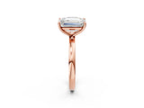 Rose gold Cushion and Emerald Cut Toi Moi Ring with Prong Setting_69