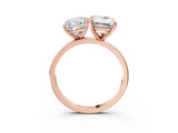 Rose gold Cushion and Emerald Cut Toi Moi Ring with Prong Setting_70