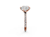 Rose gold Cushion and Heart Toi Moi Ring with Prong Setting and Micro Pave Band 2