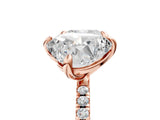 Rose gold Cushion and Heart Toi Moi Ring with Prong Setting and Micro Pave Band 5