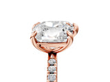 Rose gold Cushion and Heart Toi Moi Ring with Prong Setting and Pave Band 5