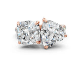 Rose gold Cushion and Heart Toi Moi Ring with Prong Setting and Pave Band