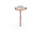 Rose gold Cushion and Marquise Toi Moi Ring with Prong Setting and Micro Pave Band 3