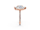 Rose gold Cushion and Marquise Toi Moi Ring with Prong Setting and Pave Band_71