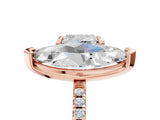 Rose gold Cushion and Marquise Toi Moi Ring with Prong Setting and Pave Band_74
