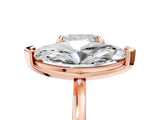Rose gold Cushion and Marquise Toi Moi Ring with Prong Setting and Plain Band 5