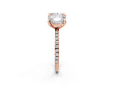 Rose gold Cushion and Princess Toi Moi Ring with Prong Setting and Micro Pave Band 2