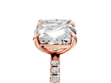 Rose gold Cushion and Princess Toi Moi Ring with Prong Setting and Micro Pave Band 5