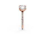 Rose gold Cushion and Princess Toi Moi Ring with Prong Setting and Pave Band_71