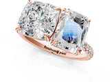 Rose gold Cushion and Radiant Toi Moi Ring with Prong Setting and Micro Pave Band 1