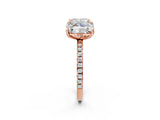 Rose gold Cushion and Radiant Toi Moi Ring with Prong Setting and Micro Pave Band 2