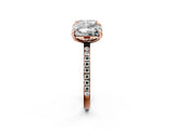 Rose gold Cushion and Radiant Toi Moi Ring with Prong Setting and Pave Band 3