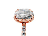 Rose gold Cushion and Radiant Toi Moi Ring with Prong Setting and Pave Band