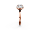 Rose gold Cushion and Radiant Toi Moi Ring with Prong Setting and Plain Band_19