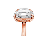 Rose gold Cushion and Radiant Toi Moi Ring with Prong Setting and Plain Band_22