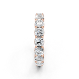 10K Rose Gold Cushion Eternity Band with Shared Prong Setting