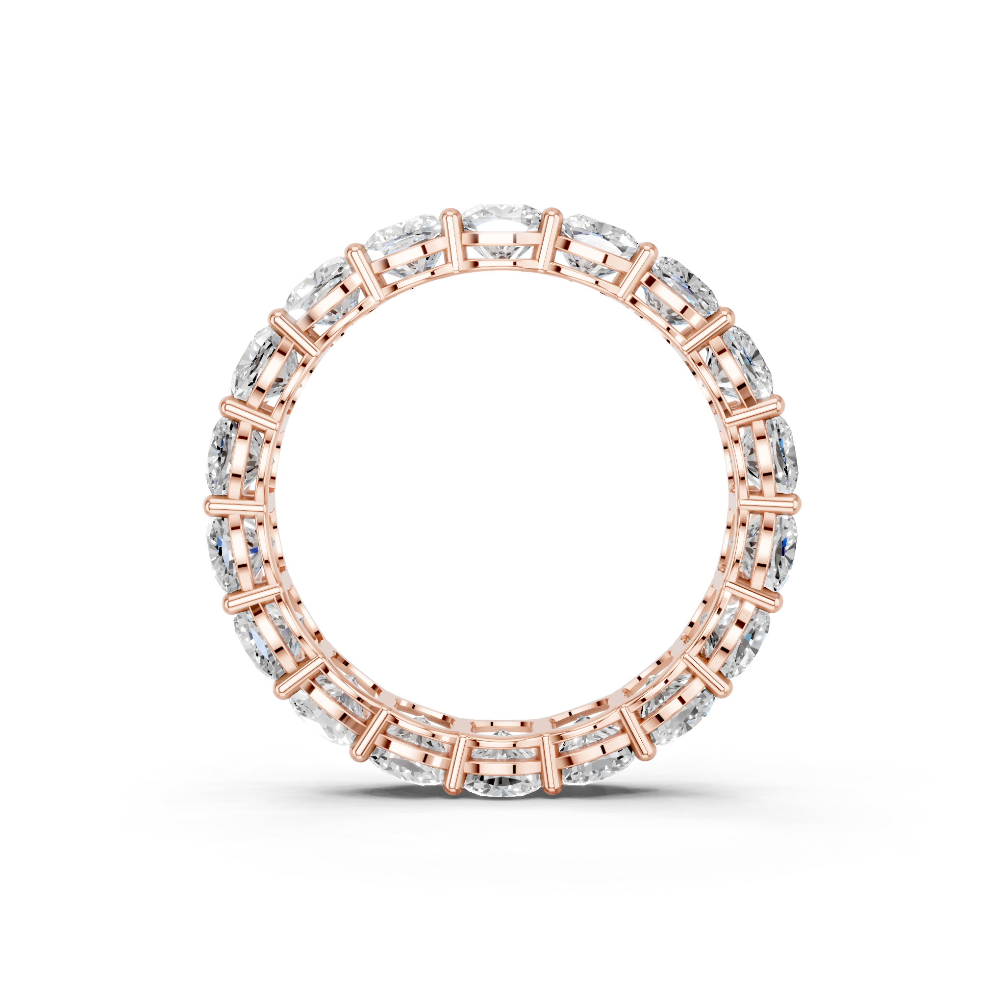Rose gold Cushion cut diamond Eternity Band with Shared Prong Setting_2