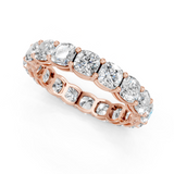10K Rose Gold Cushion Eternity Band with Shared Prong Setting