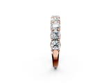 Rose gold Cushion cut diamond Half Eternity Band with Shared Prong Setting_36