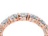 Rose gold Cushion cut diamond Half Eternity Band with Shared Prong Setting_38