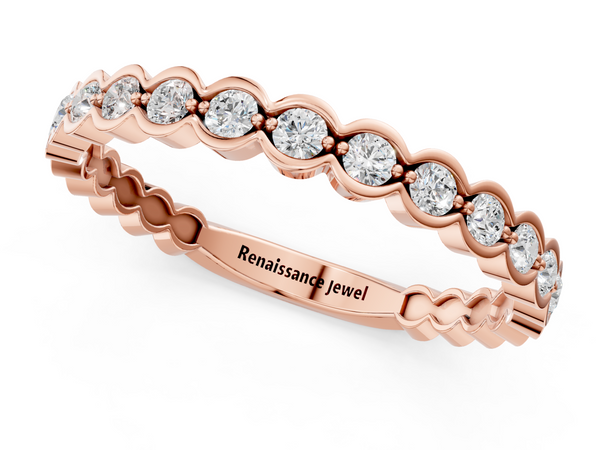 Rose gold Round Diamond Bezel Set Eternity Band