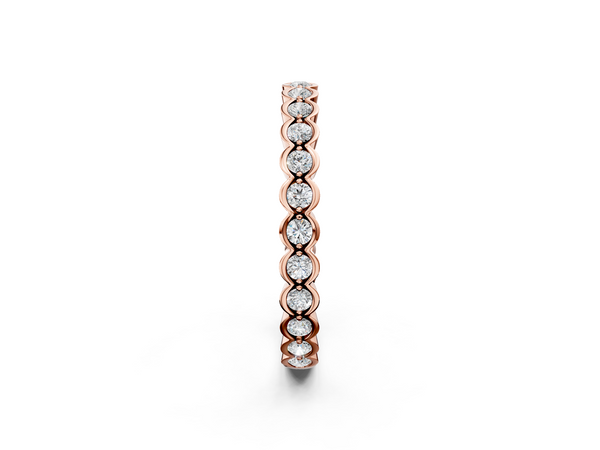 Rose gold Round Diamond Bezel Set Eternity Band