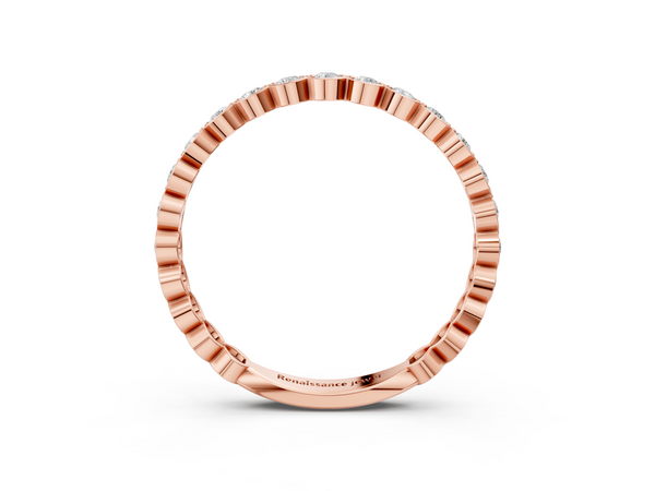 Rose gold Round Diamond Bezel Set Eternity Band