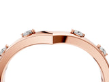 Rose gold Diamond Chevron Band with Round Stones and Prong Setting_37