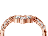 Rose gold Diamond Chevron Milgrain Band with Round Cut Stones and Prong Setting_13