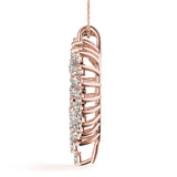 Rose gold Diamond Cluster Heart Pendant with Round Brilliant Cut Stones and Prong Setting 2