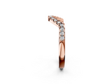 Rose gold Diamond Curved Pavé Round Stone Contour Band_4