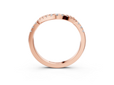 Rose gold Diamond Curved Pavé Round Stone Contour Band_5