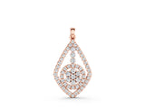 Rose gold Diamond Halo Pendant with Pavé Setting_10