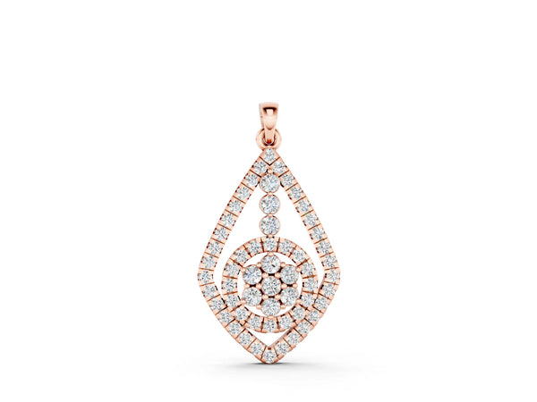 Rose gold Diamond Halo Pendant with Pavé Setting