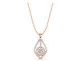 Rose gold Diamond Halo Pendant with Pavé Setting_11