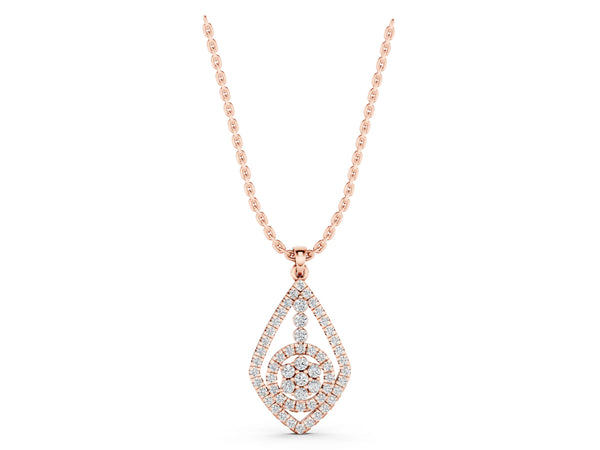 Rose gold Diamond Halo Pendant with Pavé Setting