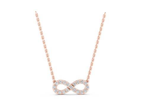 Rose gold Diamond Infinity Pendant with Pave Setting_4