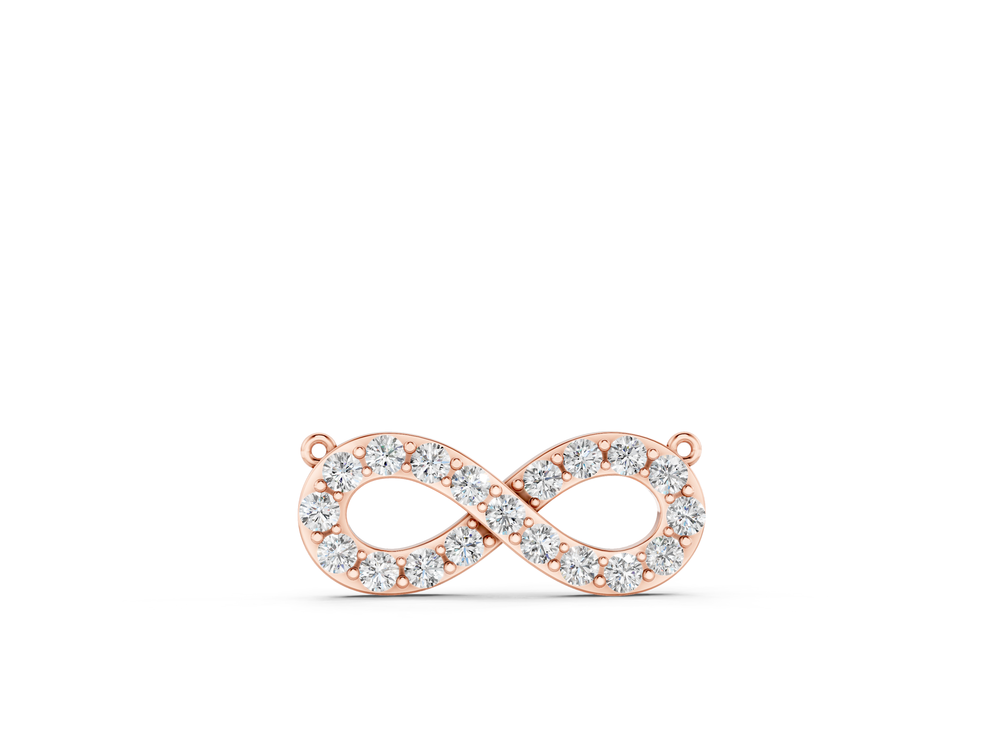 Rose gold Diamond Infinity Pendant with Pave Setting_5
