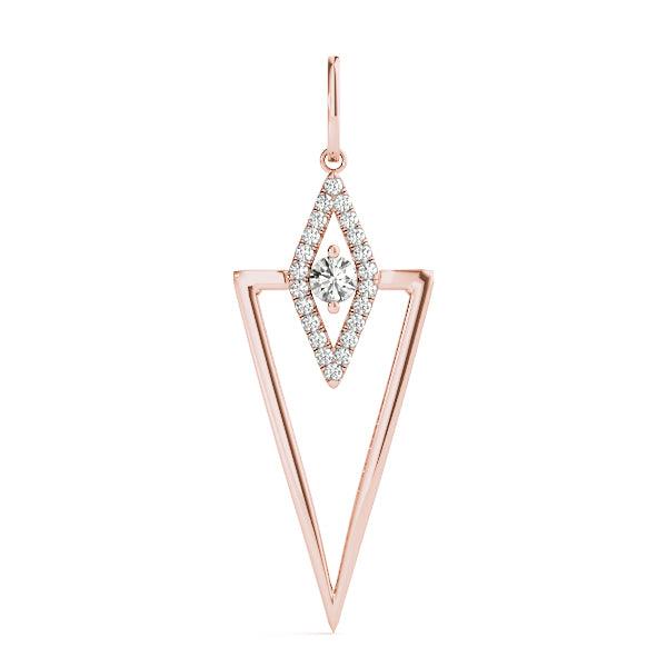 Rose gold Diamond Marquise Halo Pendant with V-Prong Setting