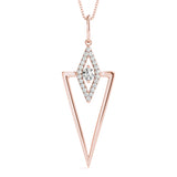 Rose gold Diamond Marquise Halo Pendant with V-Prong Setting