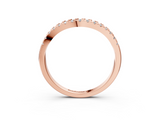Rose gold Diamond Pavé Curved Wedding Band_85
