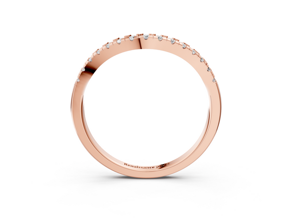 Rose gold Diamond Pavé Curved Wedding Band