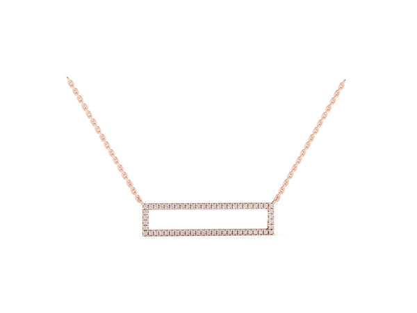 Rose gold Diamond Pavé Rectangle Bar Pendant