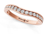 Rose gold Diamond Pavé Round Cut Curved Band with Channel Setting_3
