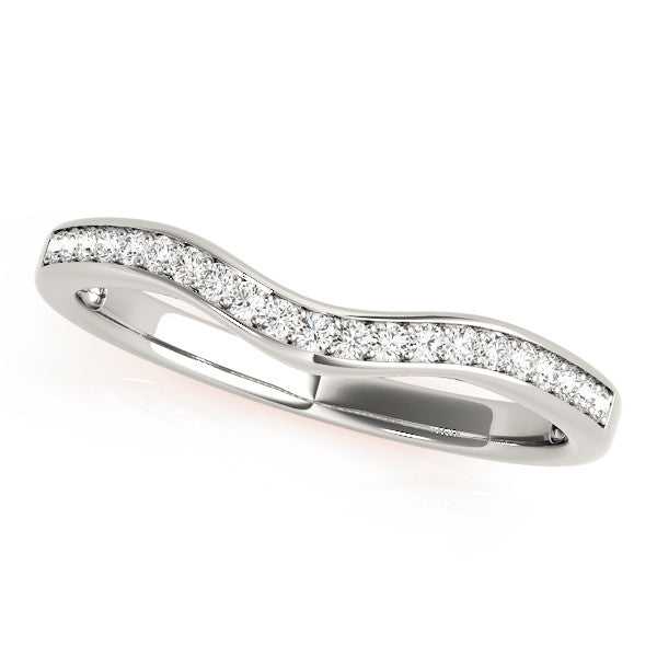 Rose gold Diamond Pavé Round Stone Contour Band