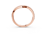 Rose gold Diamond Pavé V-Shaped Chevron Band with Round Cut Stones and Shared Prong Setting_78