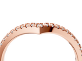 Rose gold Diamond Pavé V-Shaped Chevron Band with Round Cut Stones and Shared Prong Setting_79