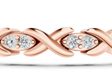 Rose gold Diamond Round Cut X-Link Tennis Bracelet with Prong Setting_3